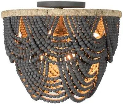 Southern Living Lorelei Wood Bead Flush Mount - Grey - Regina Andrew - Gray