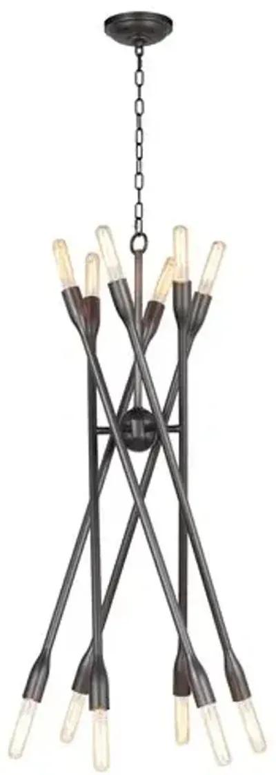 Cobra Criss Cross Chandelier - Regina Andrew - Brown