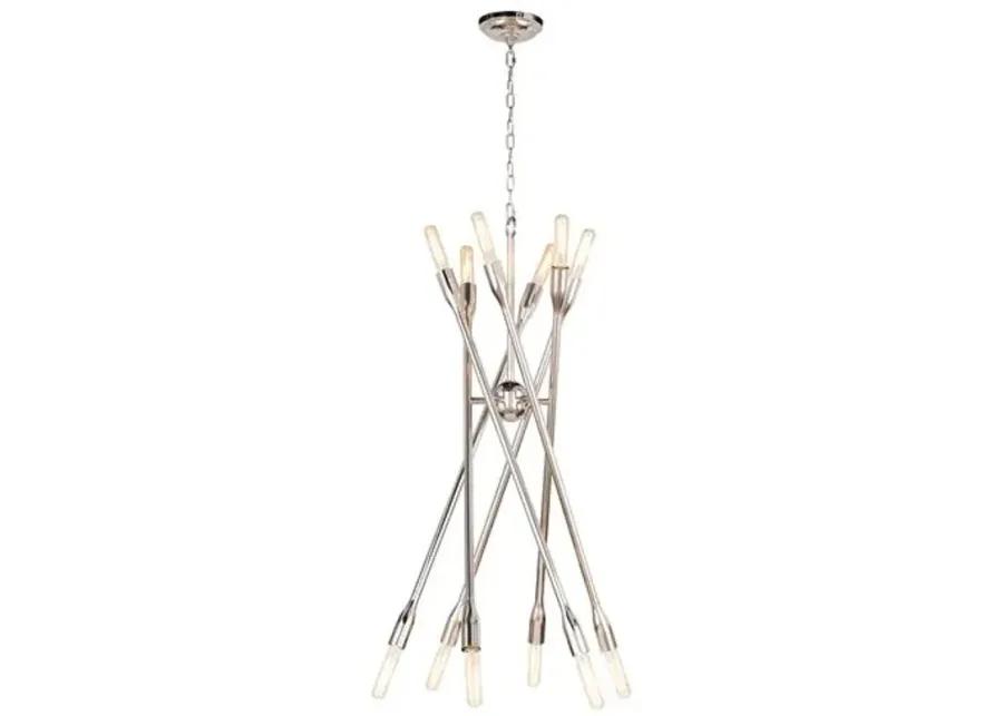 Cobra Criss Cross Chandelier - Regina Andrew - Silver