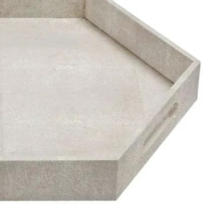 Shagreen Hex Tray - Regina Andrew - White