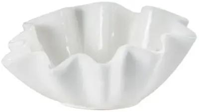 Ruffle Ceramic Large Bowl - White - Regina Andrew