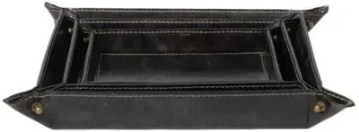 Derby Leather Tray Set - Regina Andrew - Black