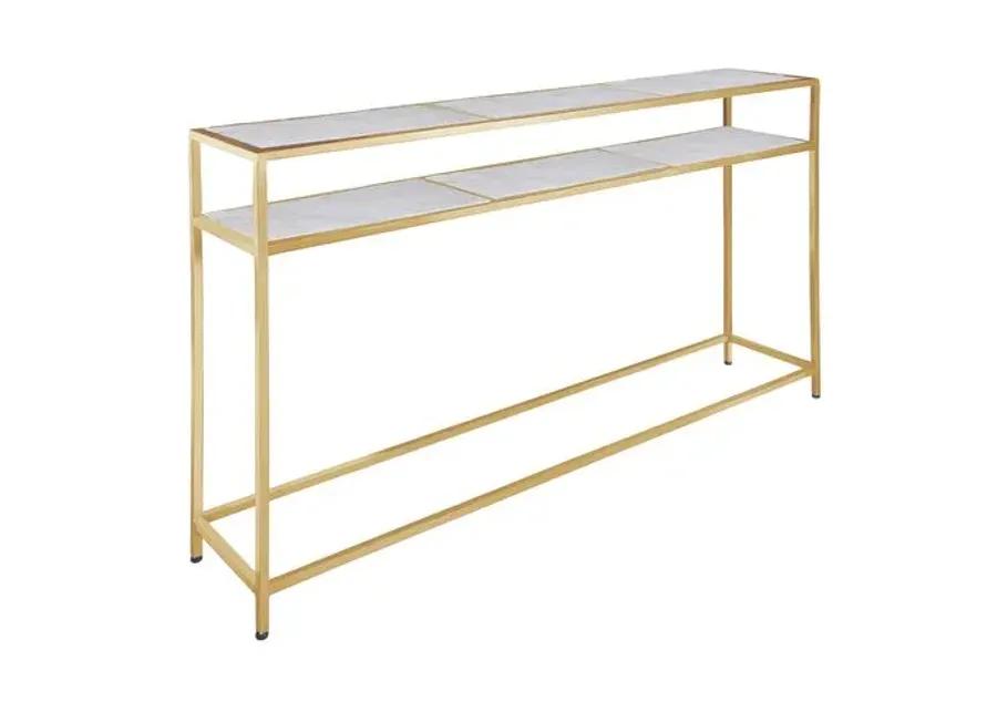 Echelon Marble Top Console Table - Regina Andrew - Gold