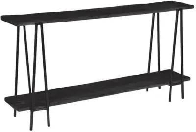 Ash Reclaimed Wood Console Table - Black - Regina Andrew