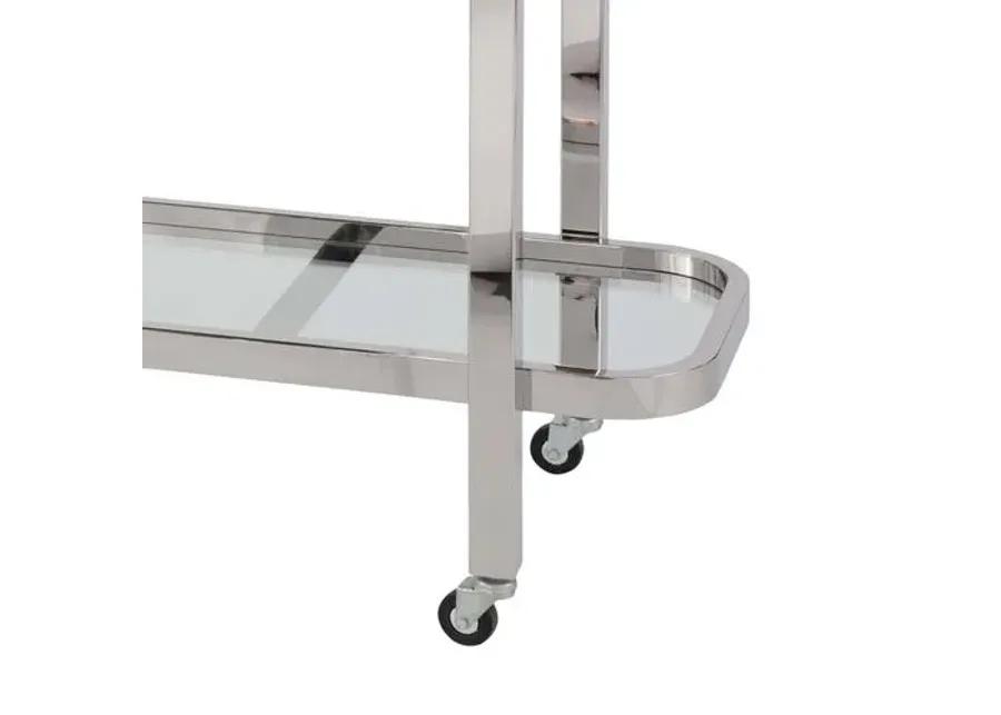 Carter Bar Cart - Polished Stainless Steel - Regina Andrew - Silver