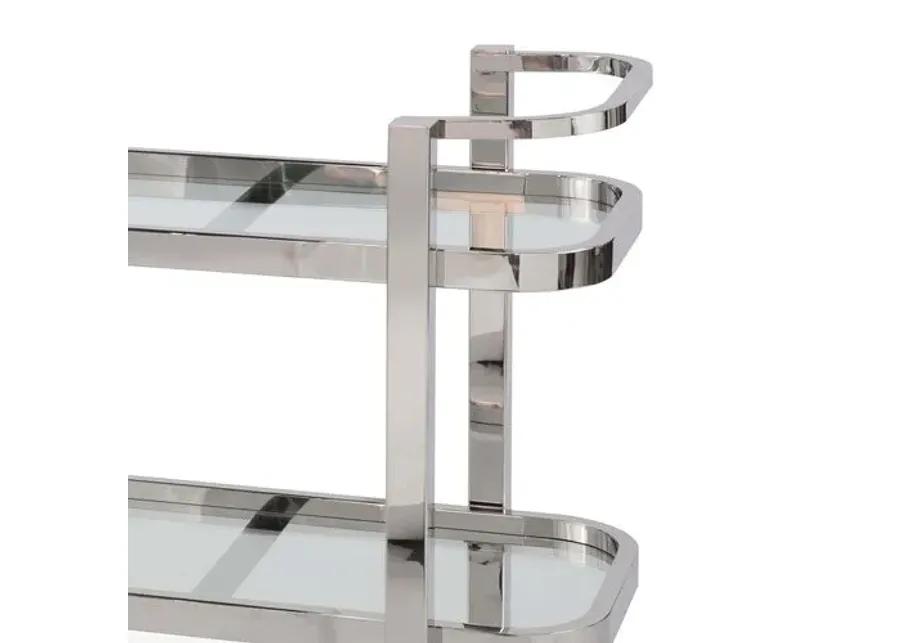 Carter Bar Cart - Polished Stainless Steel - Regina Andrew - Silver