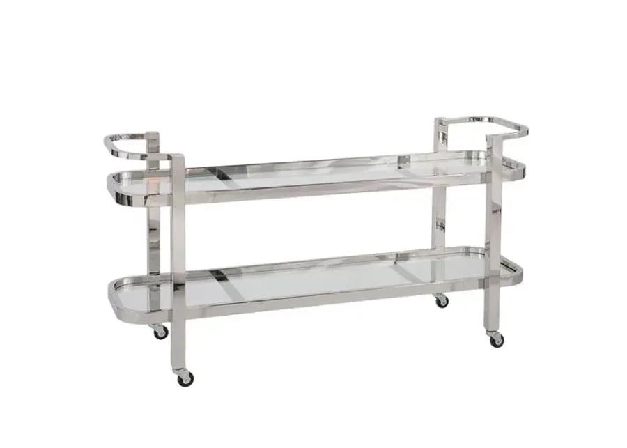 Carter Bar Cart - Polished Stainless Steel - Regina Andrew - Silver