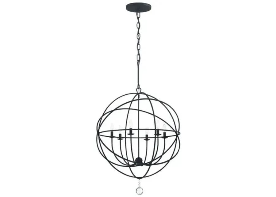 Solaris 6 Light Sphere Chandelier - Crystorama - Black