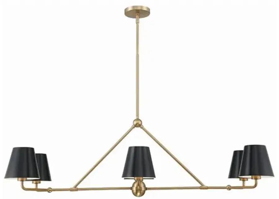 Xavier 6 Light Linear Chandelier - Crystorama - Gold