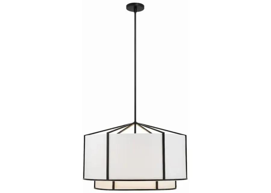 Carlyn 6 Light Chandelier - White/Black - Crystorama