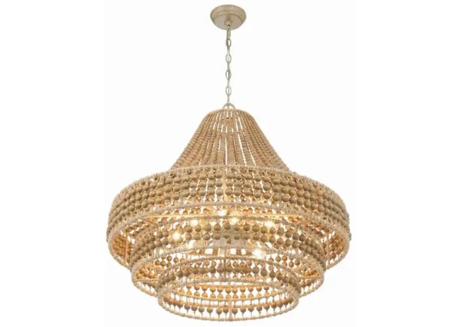 Silas 8 Light Beaded Chandelier - Natural Jute - Crystorama - Silver