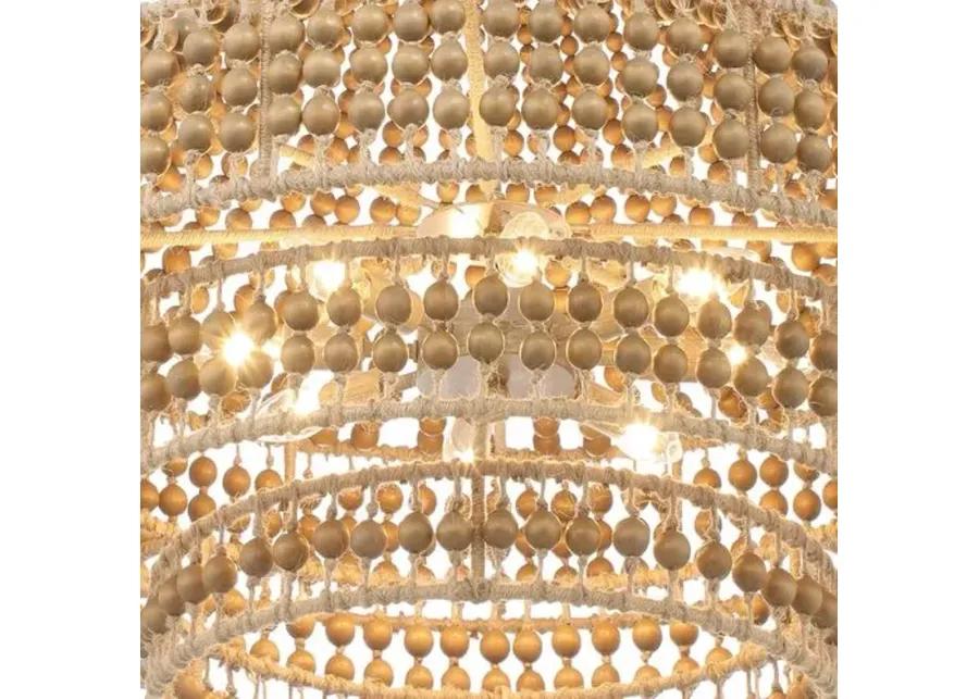 Silas 8 Light Beaded Chandelier - Natural Jute - Crystorama - Silver