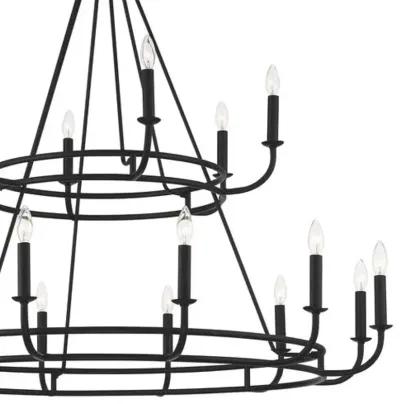 Bailey 18 Light Chandelier - Crystorama - Black