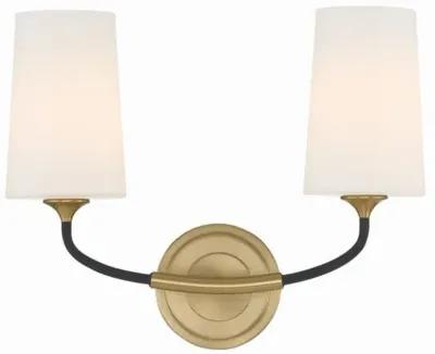 Niles 2 Light Sconce - Black Forged/Modern Gold - Crystorama