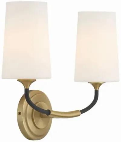 Niles 2 Light Sconce - Black Forged/Modern Gold - Crystorama