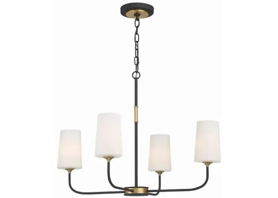 Niles 4 Light Chandelier - Black/Gold - Crystorama