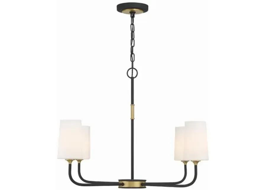 Niles 4 Light Chandelier - Black/Gold - Crystorama