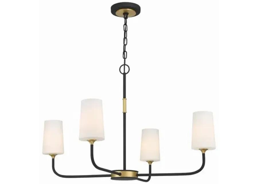 Niles 4 Light Chandelier - Black/Gold - Crystorama