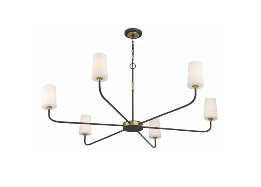 Niles 6 Light Chandelier - Black/Gold - Crystorama