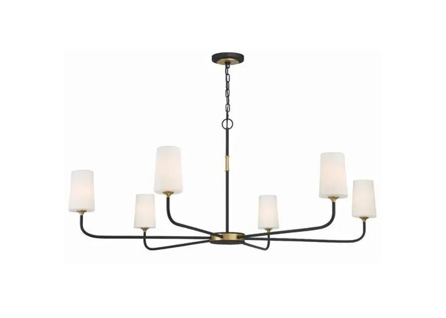 Niles 6 Light Chandelier - Black/Gold - Crystorama