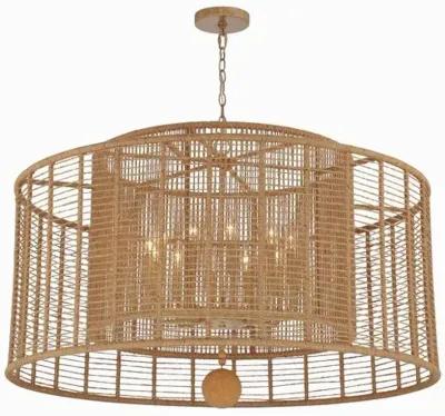 Jayna Chandelier - Natural Jute - Crystorama - Silver