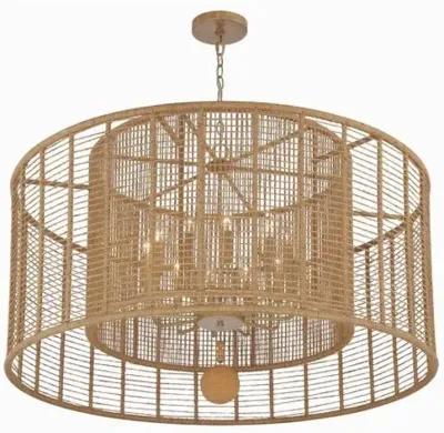 Jayna Chandelier - Natural Jute - Crystorama - Silver