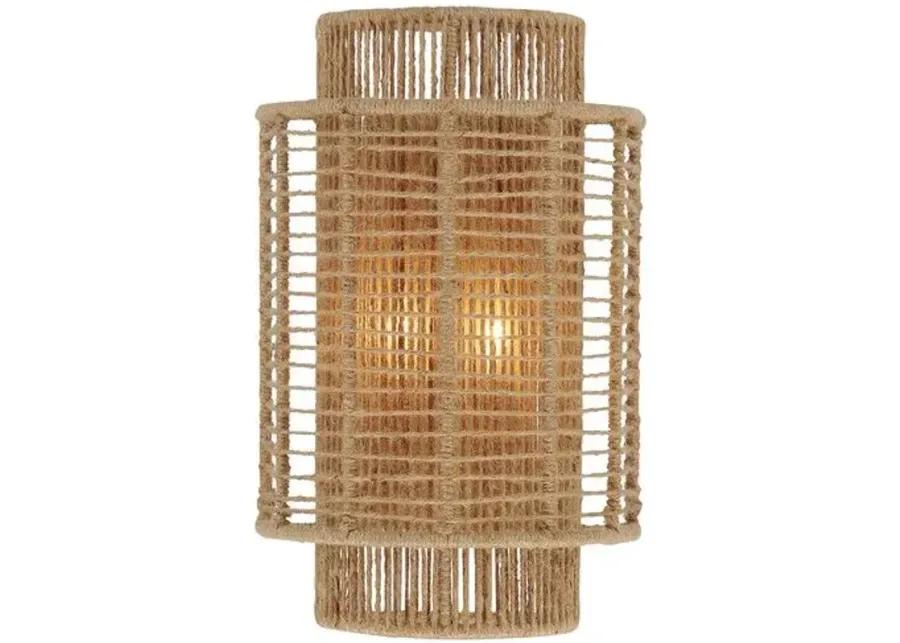 Jayna 2 Light Wall Sconce - Natural Jute - Crystorama - Silver