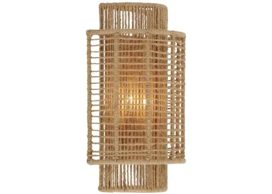 Jayna 2 Light Wall Sconce - Natural Jute - Crystorama - Silver