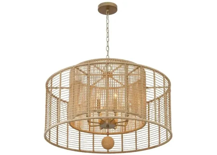 Jayna Chandelier - Natural Jute - Crystorama - Silver