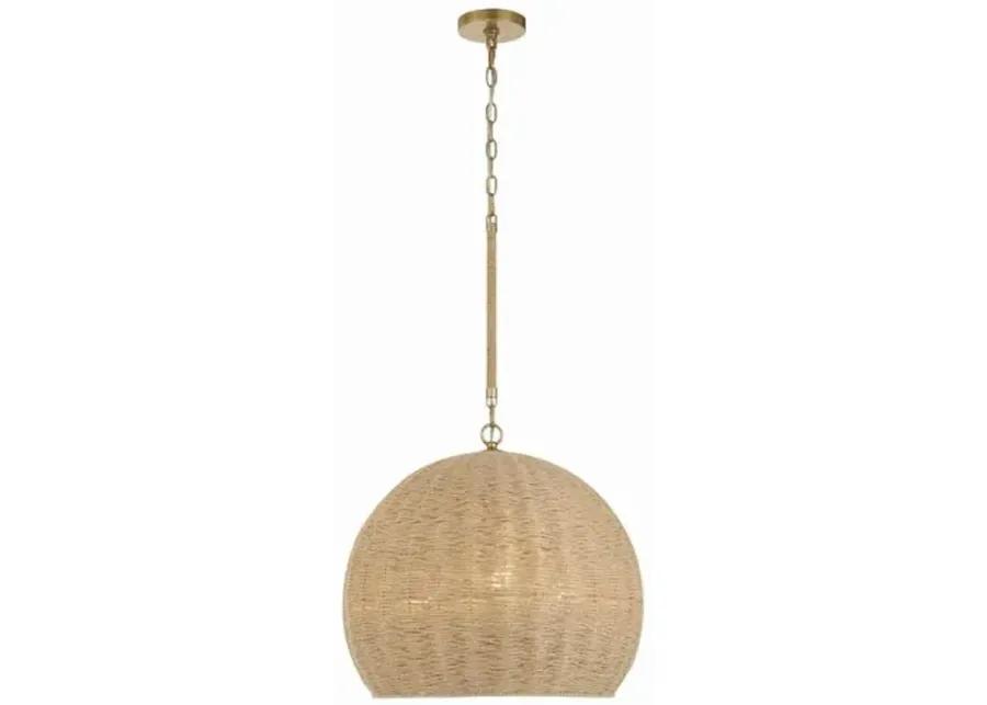 Jace 3 Light Jute Chandelier - Nautral/Soft Gold - Crystorama