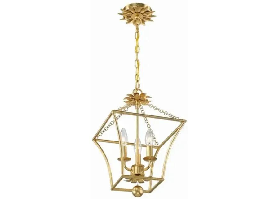 Broche 4 Light Mini Chandelier - Antique Gold - Crystorama