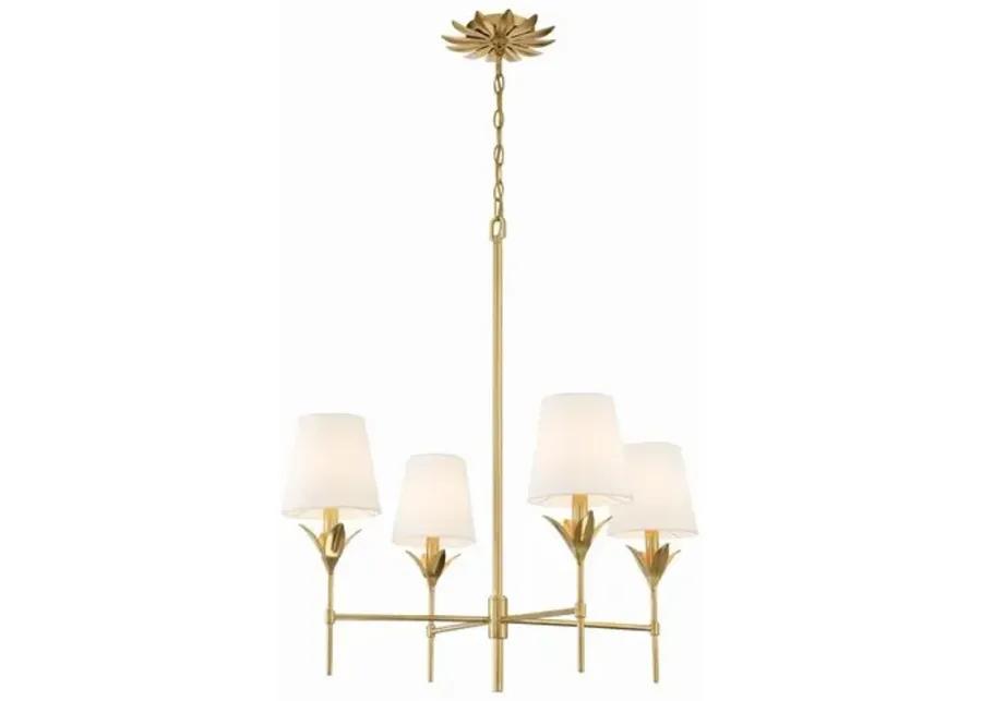 Broche 4 Light Chandelier - Crystorama - Gold