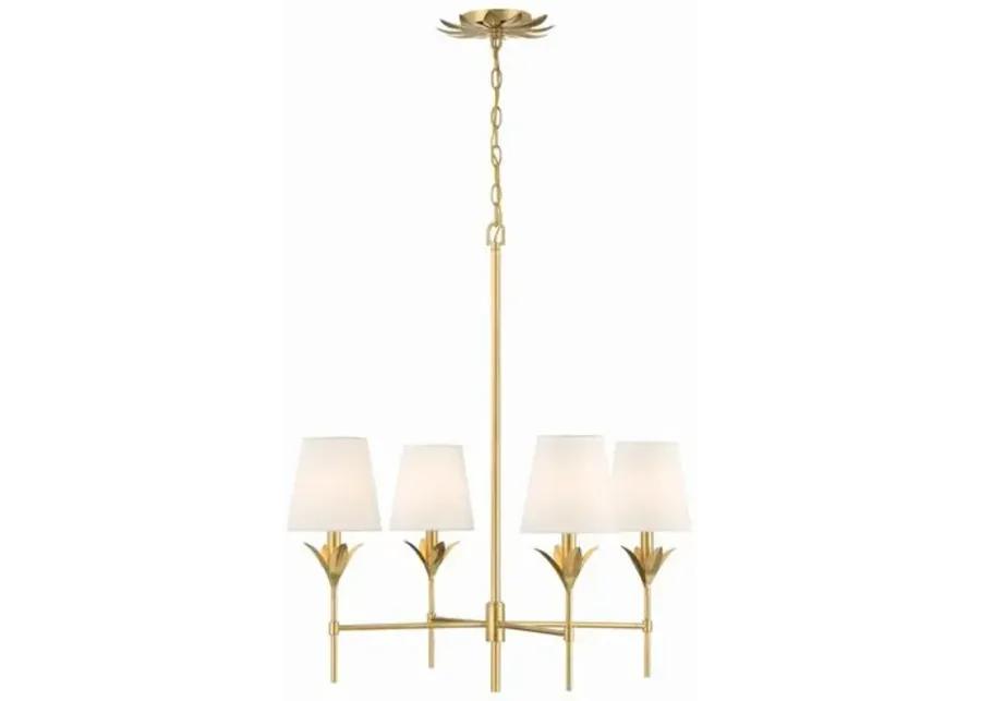 Broche 4 Light Chandelier - Crystorama - Gold