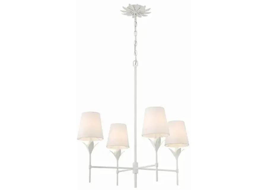 Broche 4 Light Chandelier - Crystorama - White