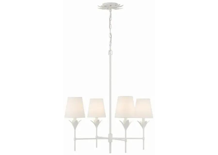 Broche 4 Light Chandelier - Crystorama - White