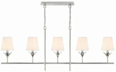 Broche 5 Light Linear Chandelier - Crystorama - Silver