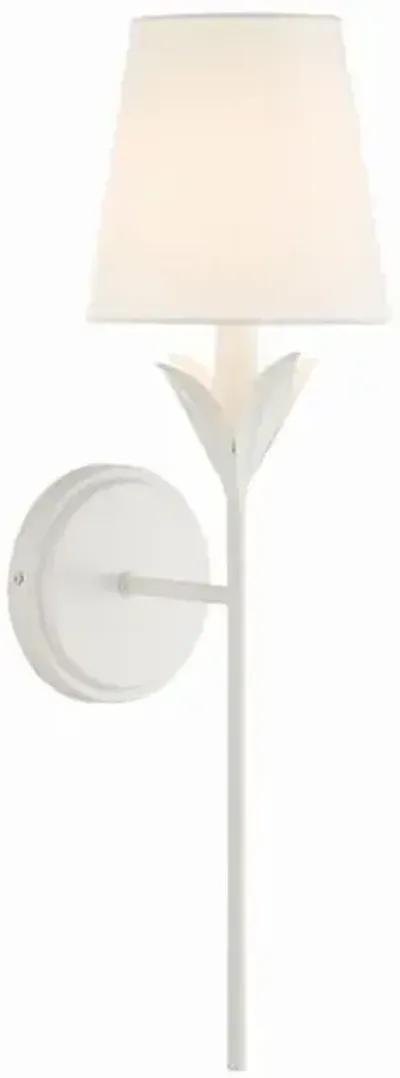 Broche 1 Light Wall Sconce - Crystorama - White