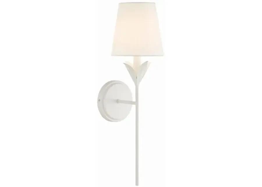 Broche 1 Light Wall Sconce - Crystorama - White