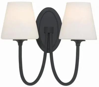 Juno 2 Light Wall Sconce - Crystorama - Black