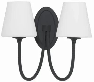 Juno 2 Light Wall Sconce - Crystorama - Black