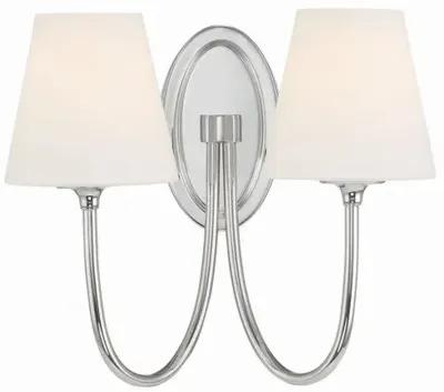 Juno 2 Light Wall Sconce - Crystorama - Silver