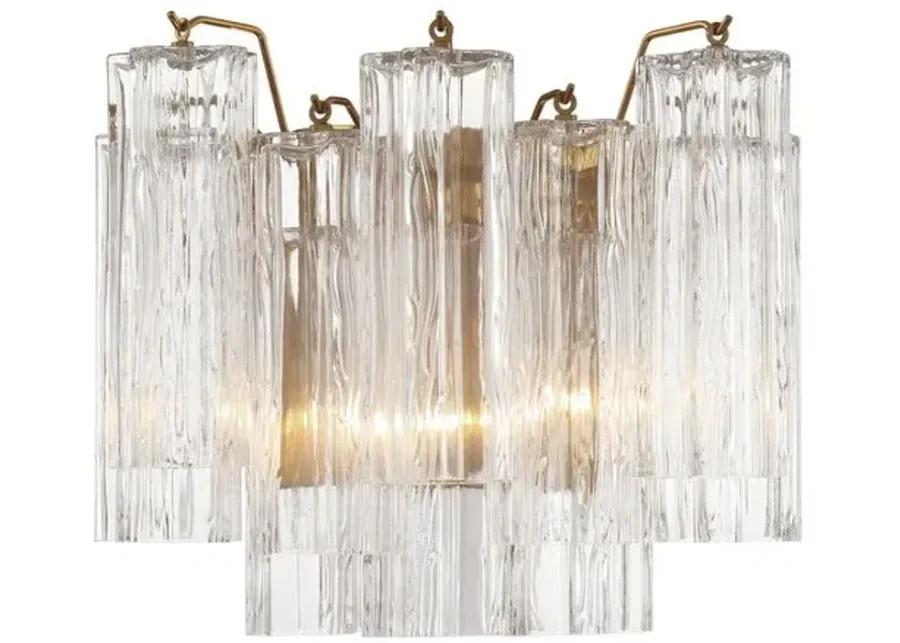 Addis 2 Light Glass Wall Sconce - Crystorama - Gold