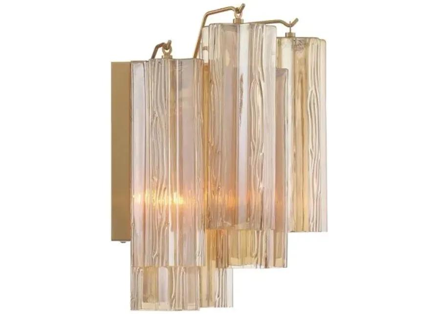 Addis 2 Light Glass Wall Sconce - Crystorama - Gold