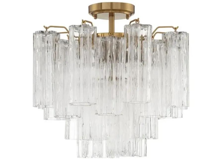 Addis 4 Light Glass Semi Flush Mount - Crystorama - Gold