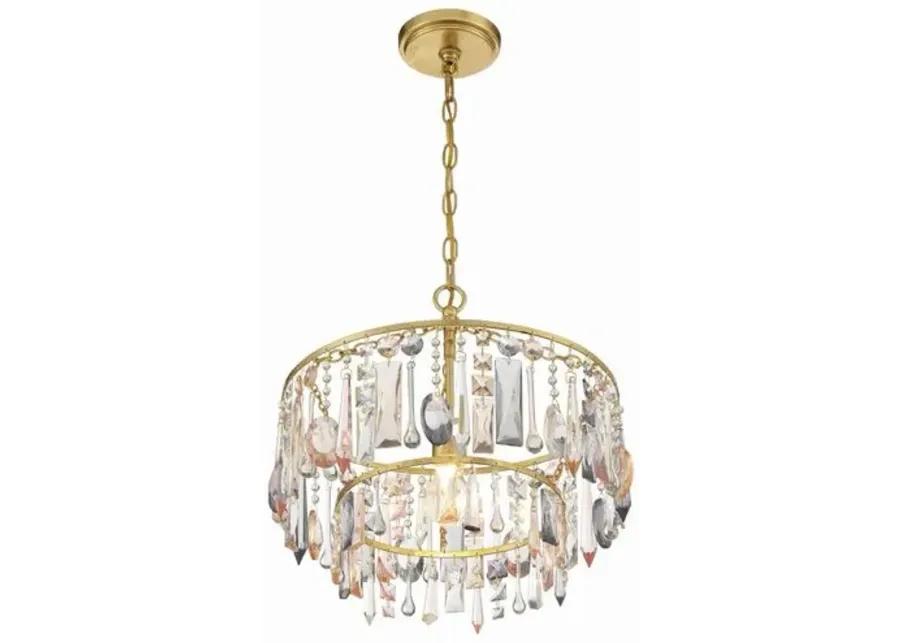 Elsa 1 Light Crystal Pendant/Antique Gold - Crystorama