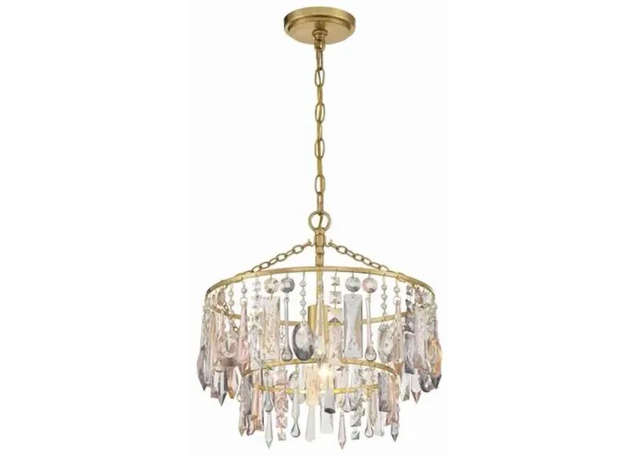 Elsa 1 Light Crystal Pendant/Antique Gold - Crystorama