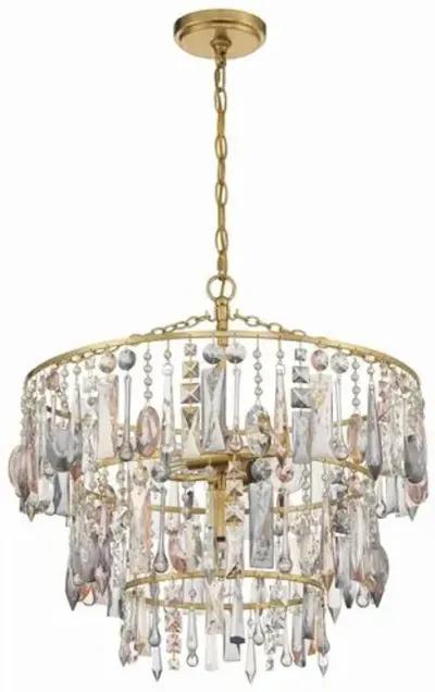 Elsa 3 Gold Chandelier - Antique Gold - Crystorama