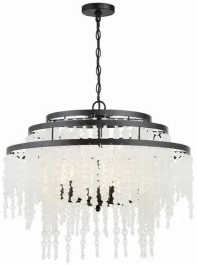 Poppy 6 Light Beaded Chandelier - Crystorama - Black