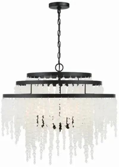 Poppy 6 Light Beaded Chandelier - Crystorama - Black