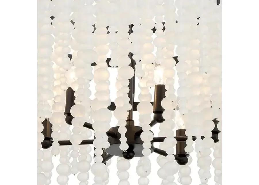 Poppy 6 Light Beaded Chandelier - Crystorama - Black